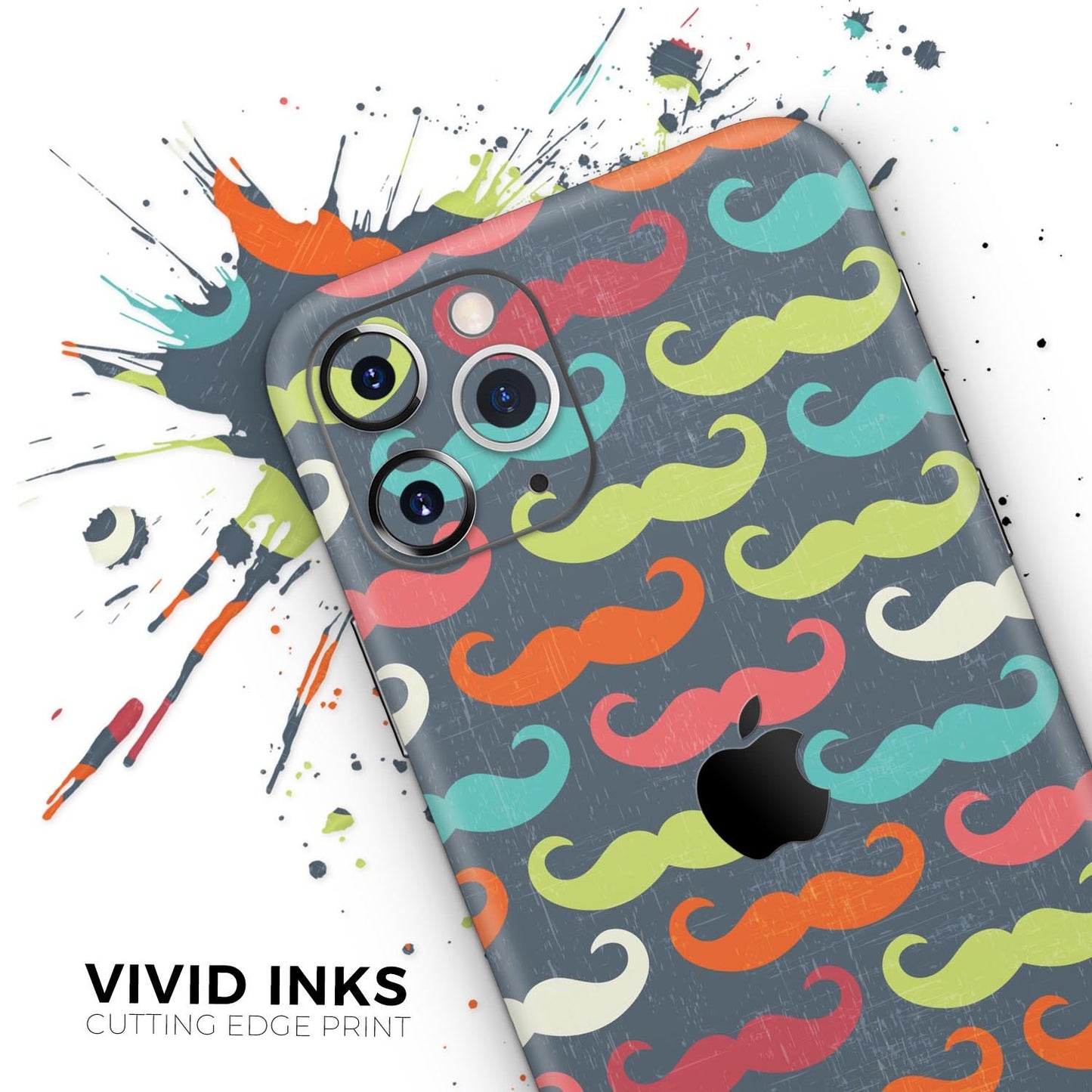 Colorful Scratched Mustache Pattern - Skin-Kit compatible with the