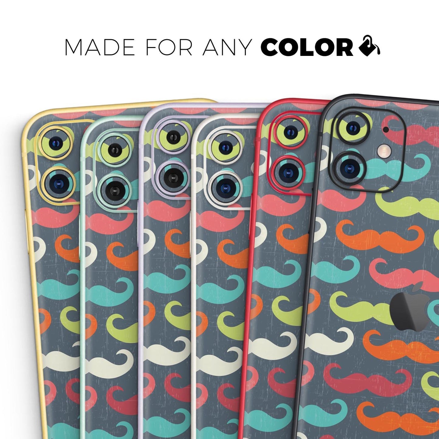 Colorful Scratched Mustache Pattern - Skin-Kit compatible with the